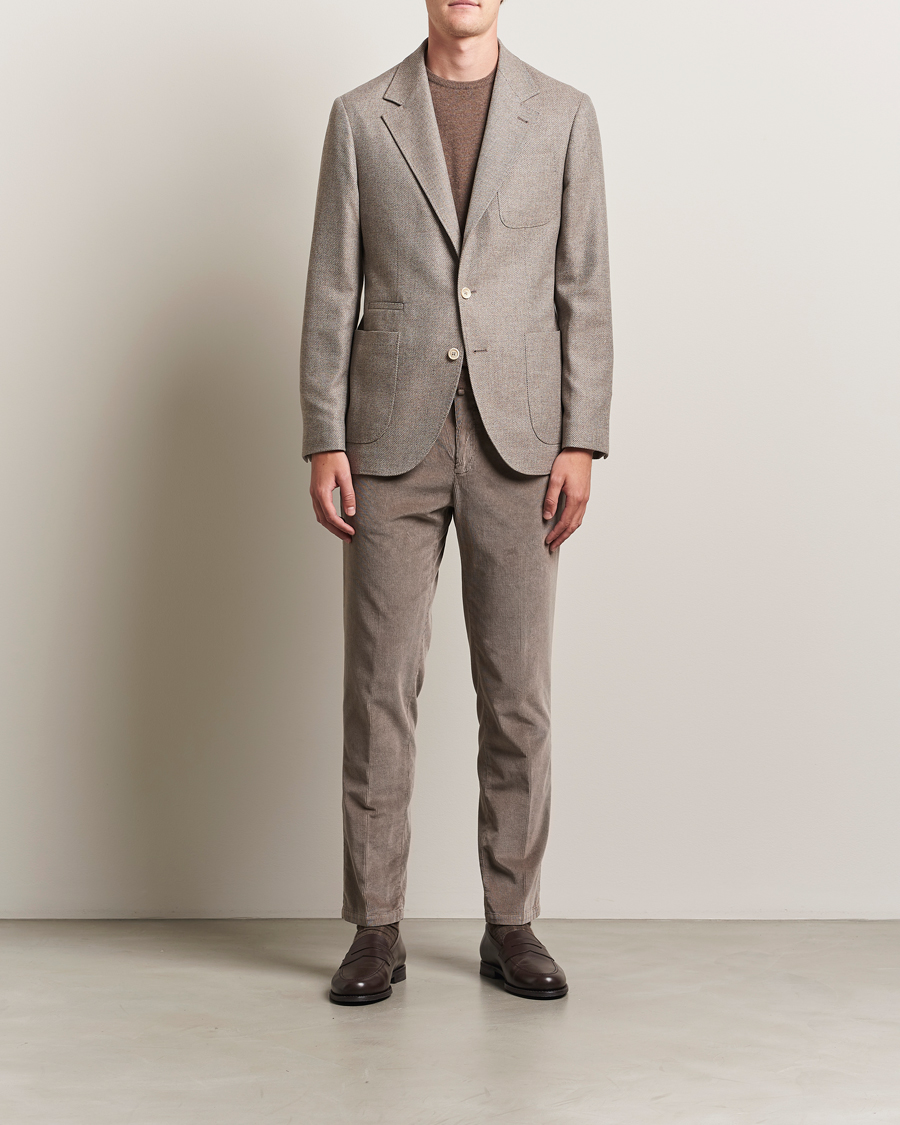 Herre | Blazere & jakker | Brunello Cucinelli | Single Breasted Wool/Cashmere Twill Blazer Beige