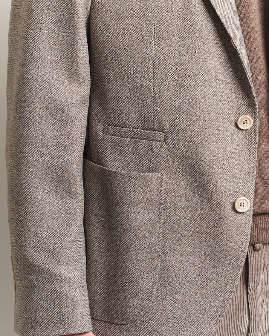 Herre | Blazere & jakker | Brunello Cucinelli | Single Breasted Wool/Cashmere Twill Blazer Beige