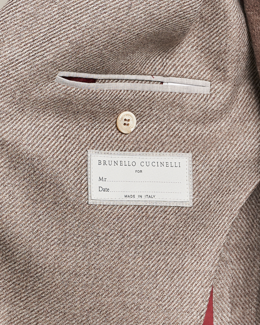 Herre | Blazere & jakker | Brunello Cucinelli | Single Breasted Wool/Cashmere Twill Blazer Beige