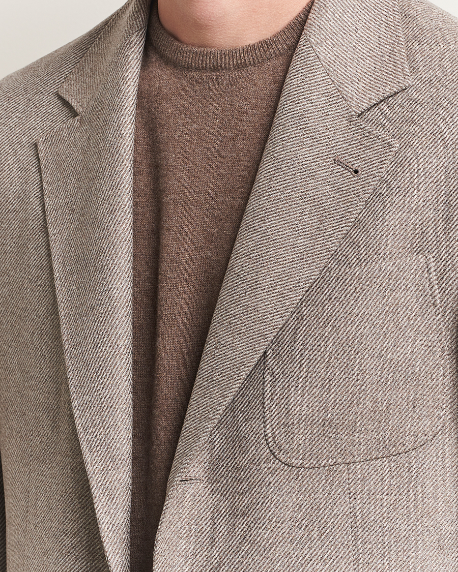 Herre | Blazere & jakker | Brunello Cucinelli | Single Breasted Wool/Cashmere Twill Blazer Beige