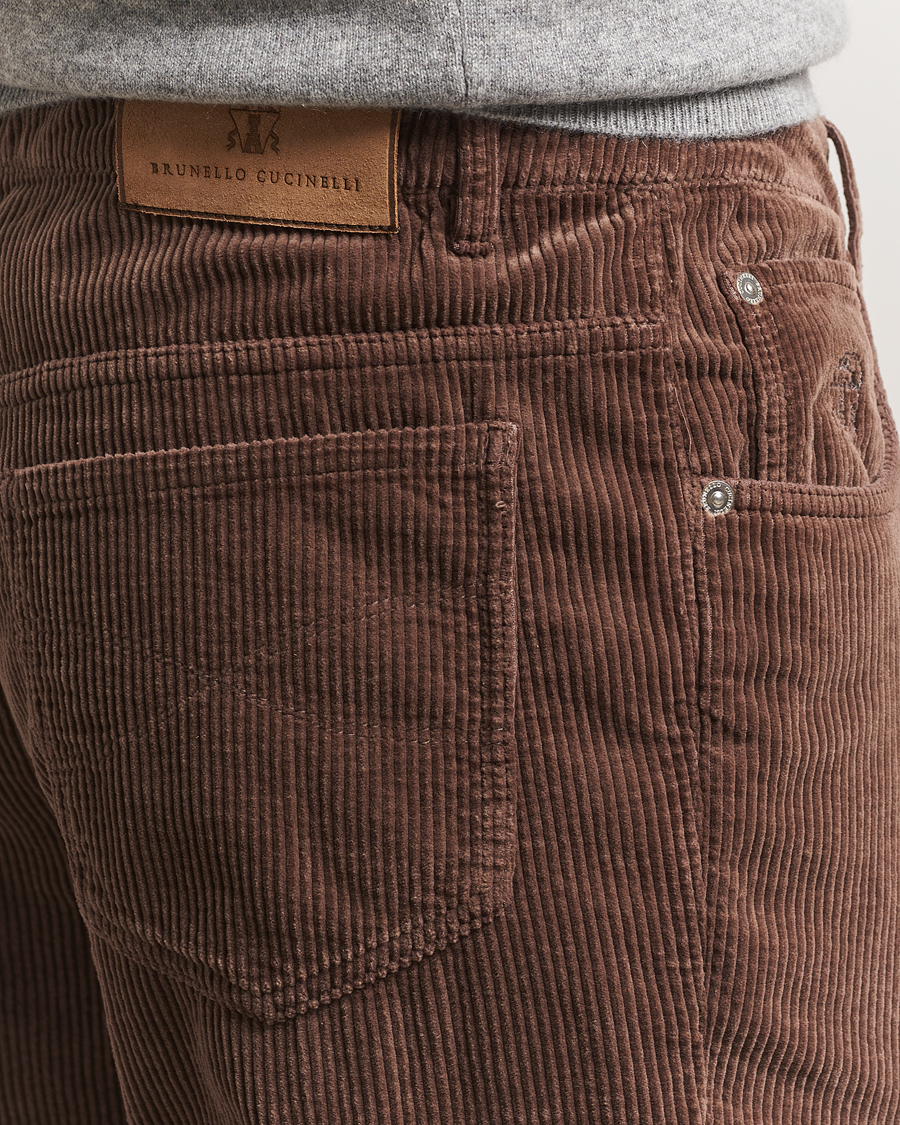 Herre | Bukser | Brunello Cucinelli | Leisure Fit Corduroy 5-Pocket Pants Taupe