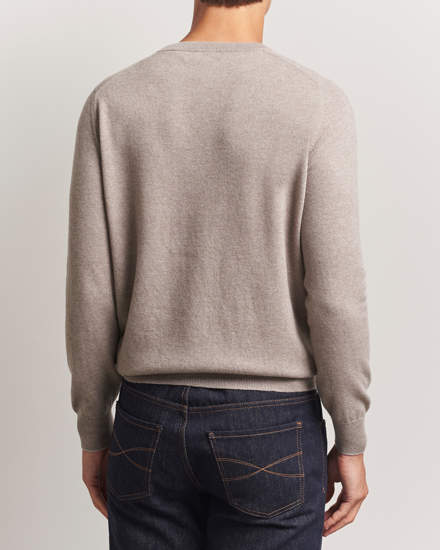 Herre | Trøjer | Brunello Cucinelli | 2 Ply Cashmere Pullover Beige