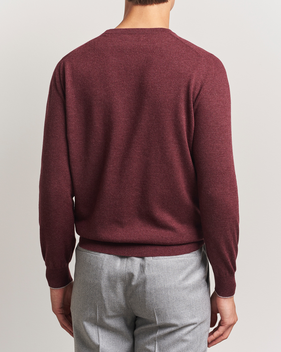 Herre | Trøjer | Brunello Cucinelli | 2 Ply Cashmere Pullover Amaranto