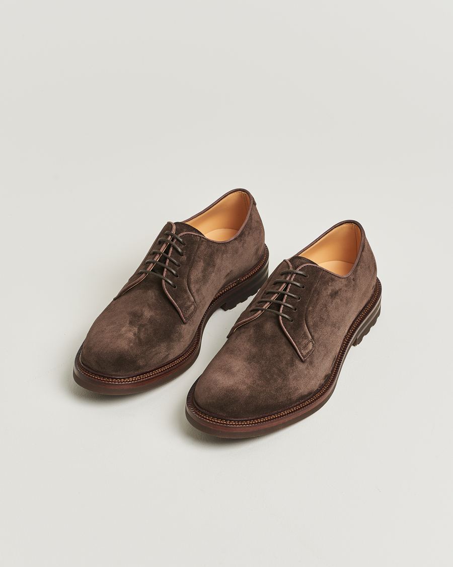 Herre | Derbys | Brunello Cucinelli | Plain Toe Derby Dark Brown Suede