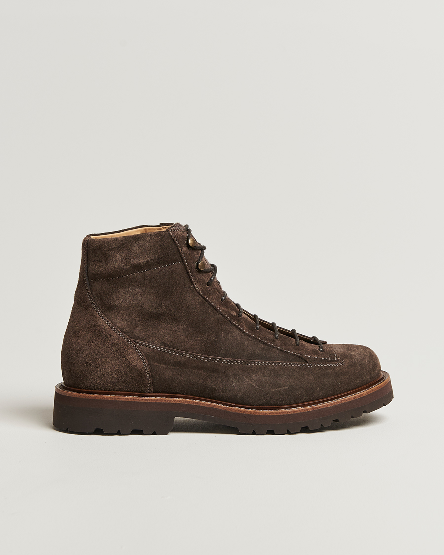 Herre | Støvler | Brunello Cucinelli | Lace Up Boots Dark Brown Suede