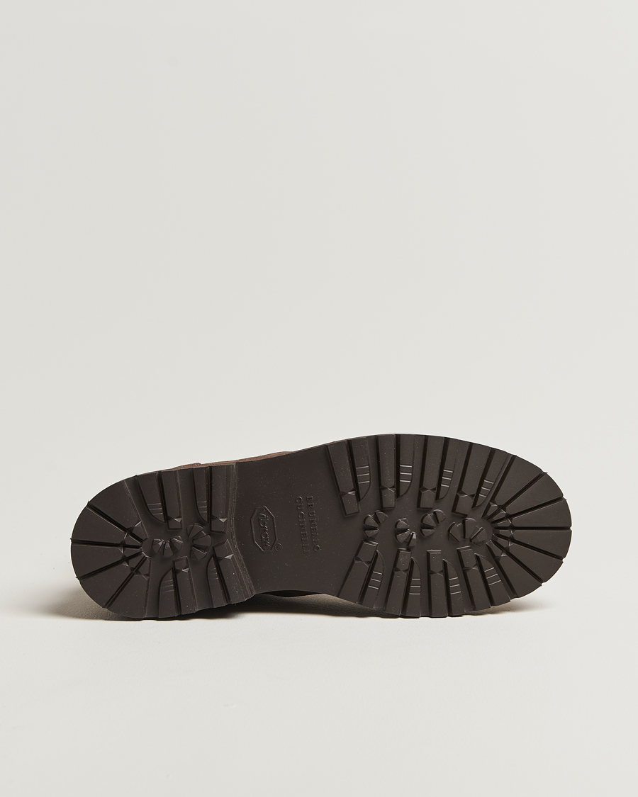 Herre | Støvler | Brunello Cucinelli | Lace Up Boots Dark Brown Suede