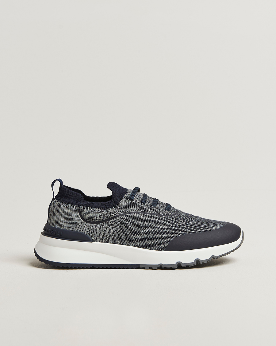 Herre | Sneakers | Brunello Cucinelli | Flannel Running Sneakers Navy