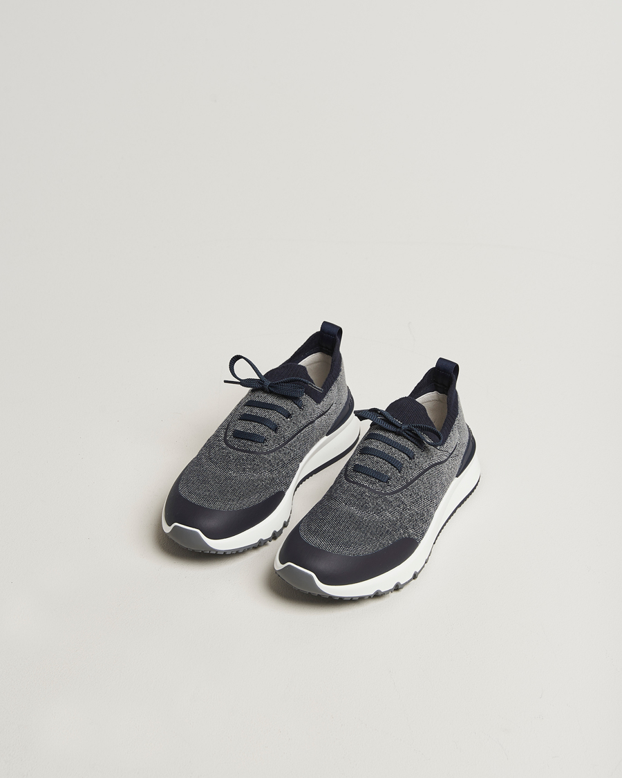 Herre | Sneakers | Brunello Cucinelli | Flannel Running Sneakers Navy