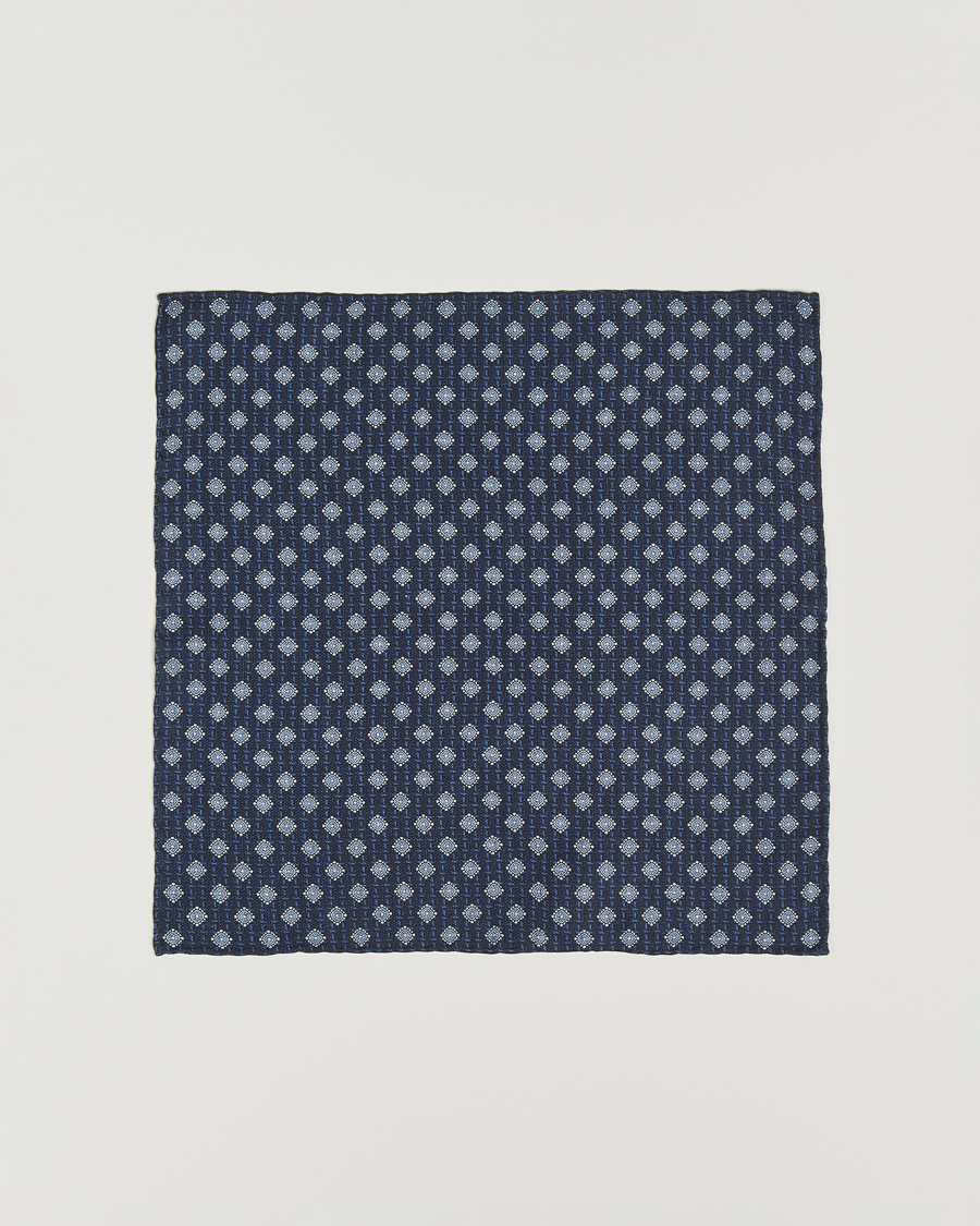 Herre | Lommeklude | Brunello Cucinelli | Printed Silk Pocket Square Navy
