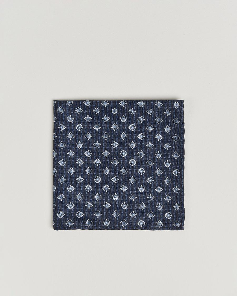 Herre | Lommeklude | Brunello Cucinelli | Printed Silk Pocket Square Navy