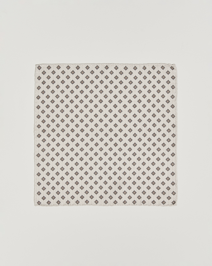 Herre | Lommeklude | Brunello Cucinelli | Printed Silk Pocket Square Ivory