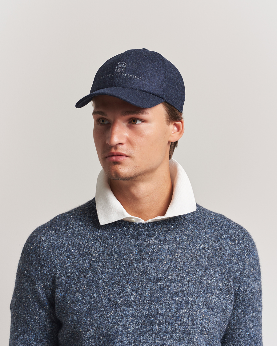 Herre | Hatte & kasketter | Brunello Cucinelli | Flannel Cap Navy