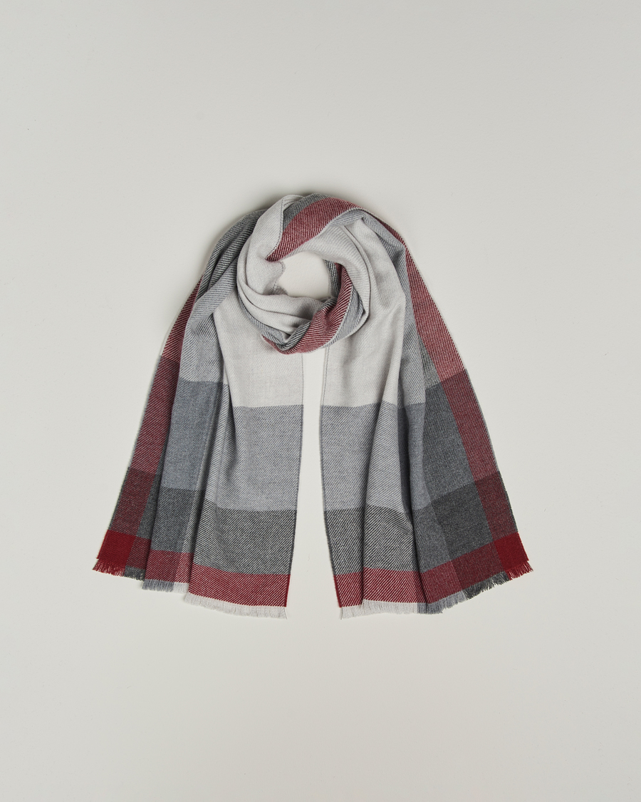 Herre | Halstørklæder | Brunello Cucinelli | Wool/Cashmere Scarf Grey/Burgundy