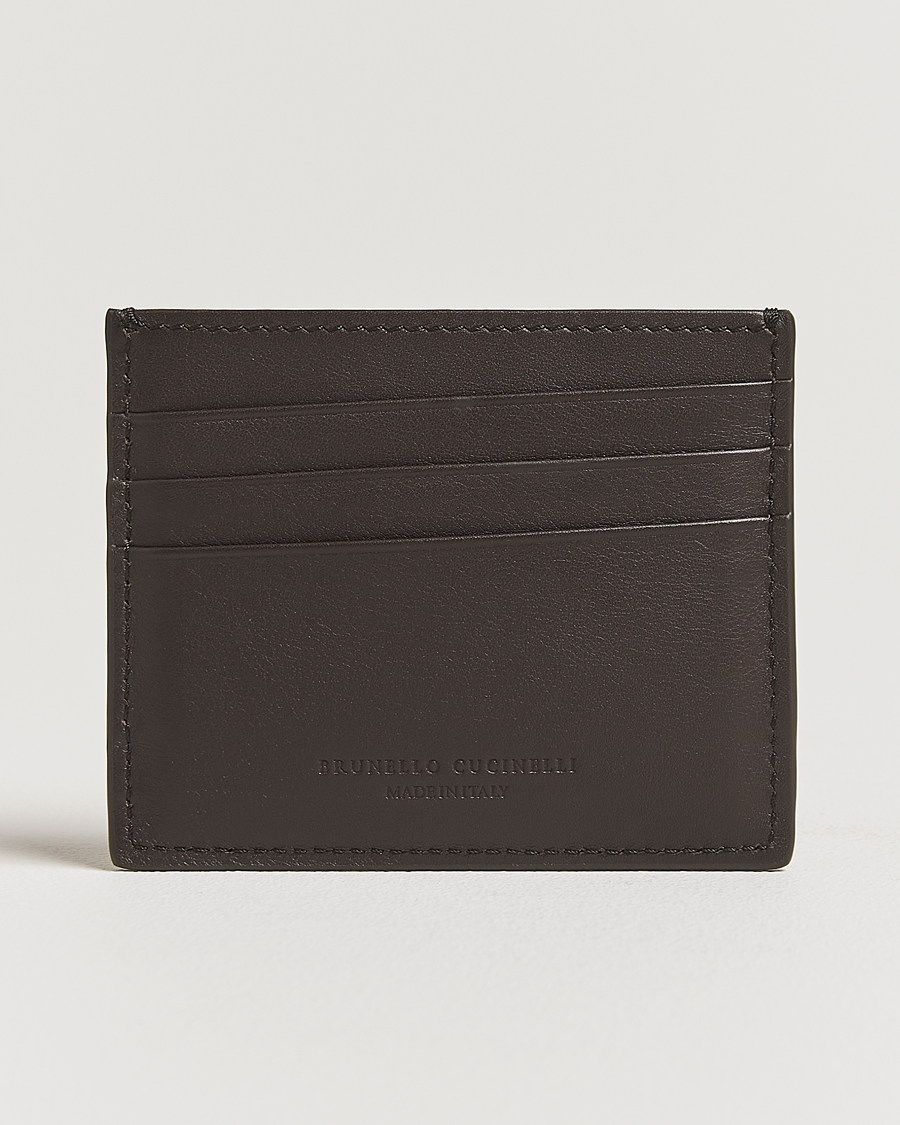 Herre | Punge | Brunello Cucinelli | Leather Cardholder Dark Brown Calf