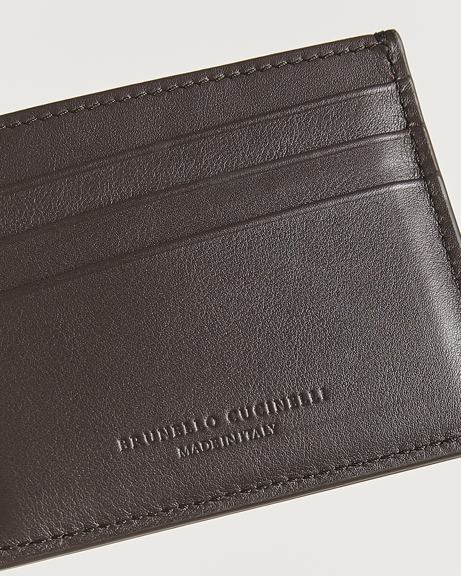 Herre | Punge | Brunello Cucinelli | Leather Cardholder Dark Brown Calf