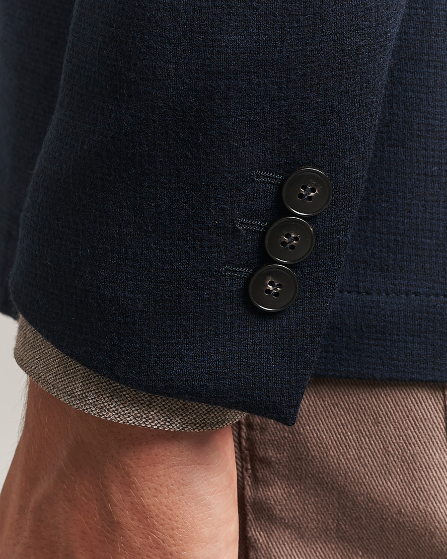 Herre | Blazere & jakker | Canali | Wool Houndstooth Jersey Blazer Navy