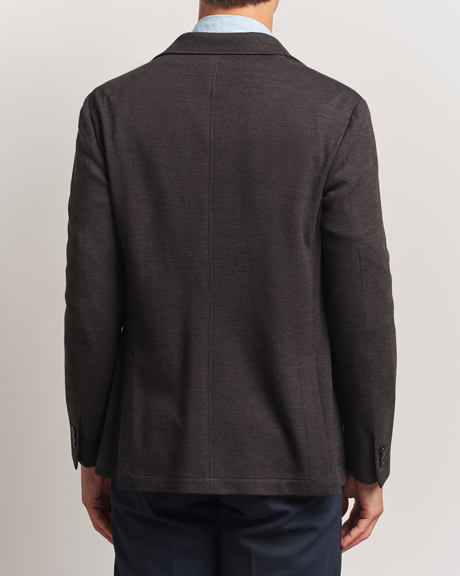 Herre | Blazere & jakker | Canali | Wool Houndstooth Jersey Blazer Dark Brown