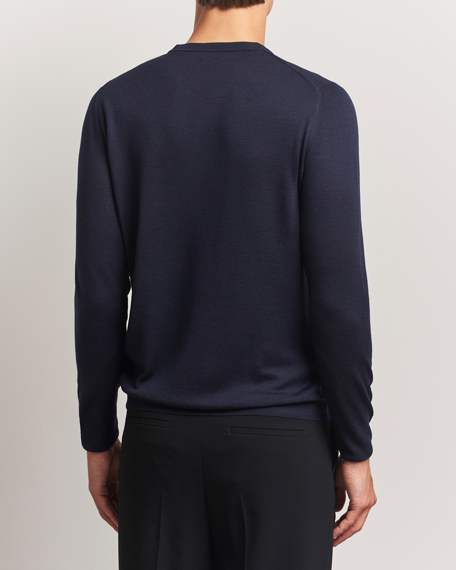 Herre | Trøjer | Canali | Merino Wool Crew Neck Navy