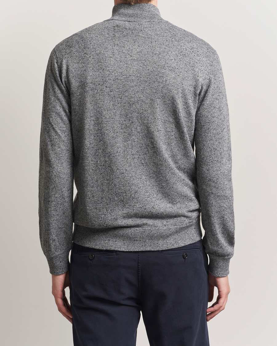 Herre | Trøjer | Canali | Donegal Half Zip Sweater Grey Melange