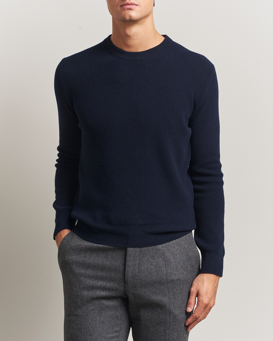 Herre | Trøjer | Canali | Wool/Cashmere Crew Neck Navy