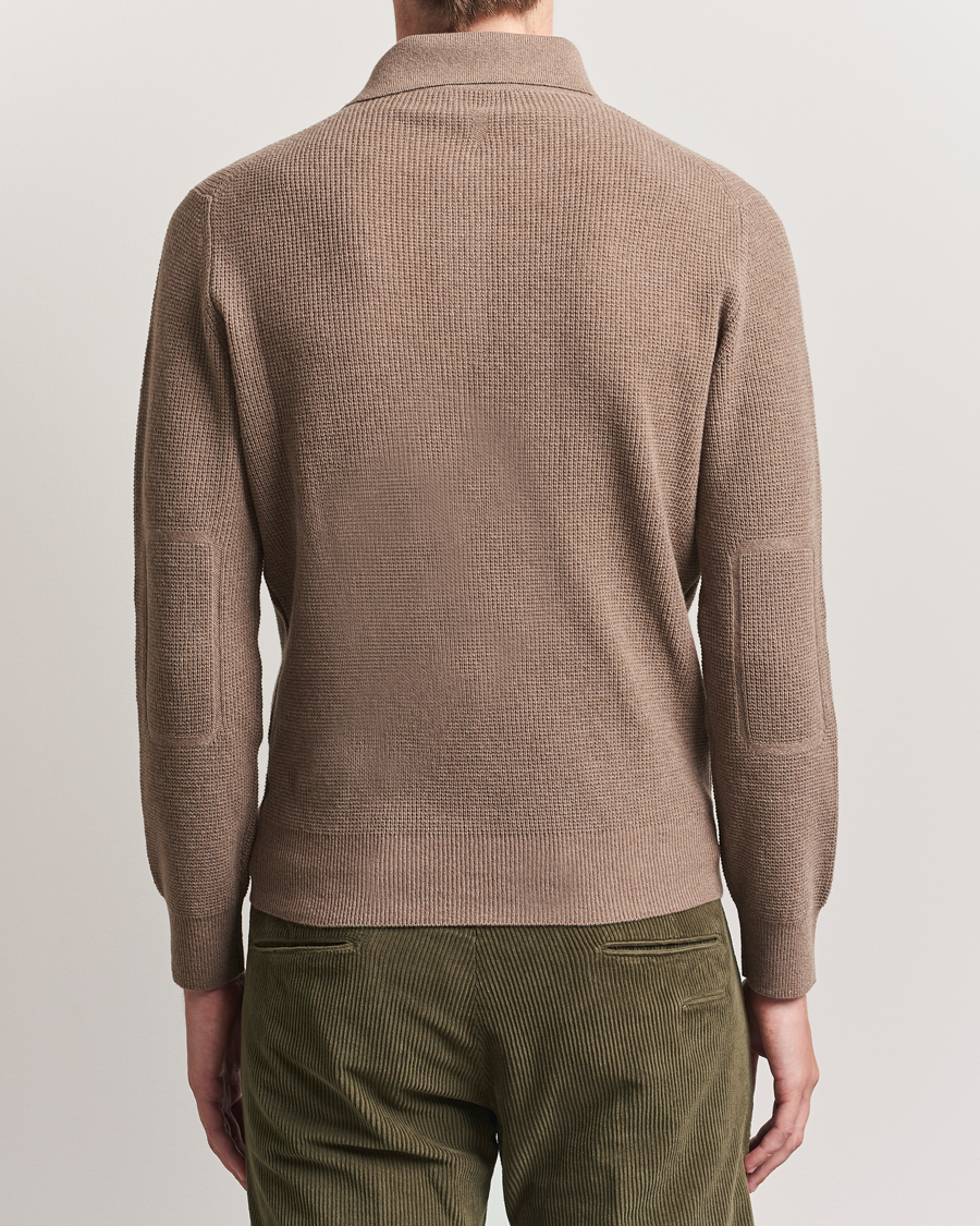 Herre | Trøjer | Canali | Wool/Cashmere Long Sleeve Polo Brown