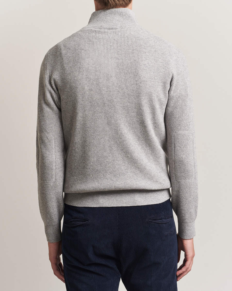 Herre | Trøjer | Canali | Wool/Cashmere Half Zip Light Grey