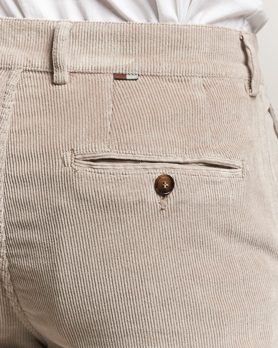 Herre | Bukser | Canali | Soft Corduroy Trousers Beige