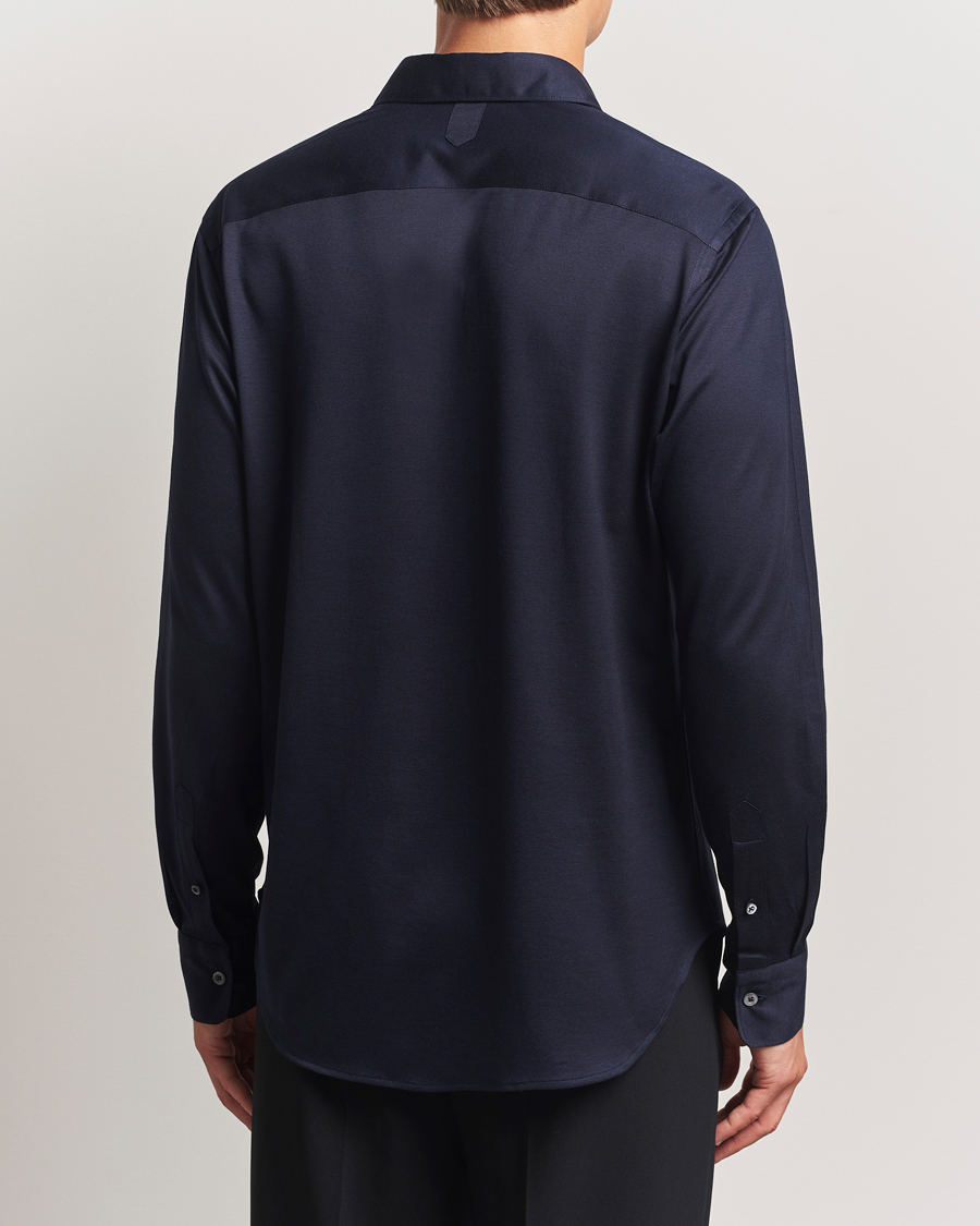 Herre | Skjorter | Canali | Jersey Piquet Shirt Navy