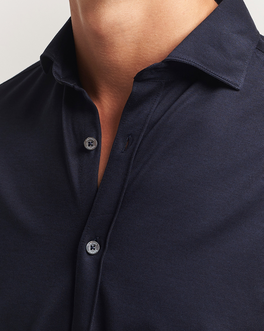 Herre | Skjorter | Canali | Jersey Piquet Shirt Navy