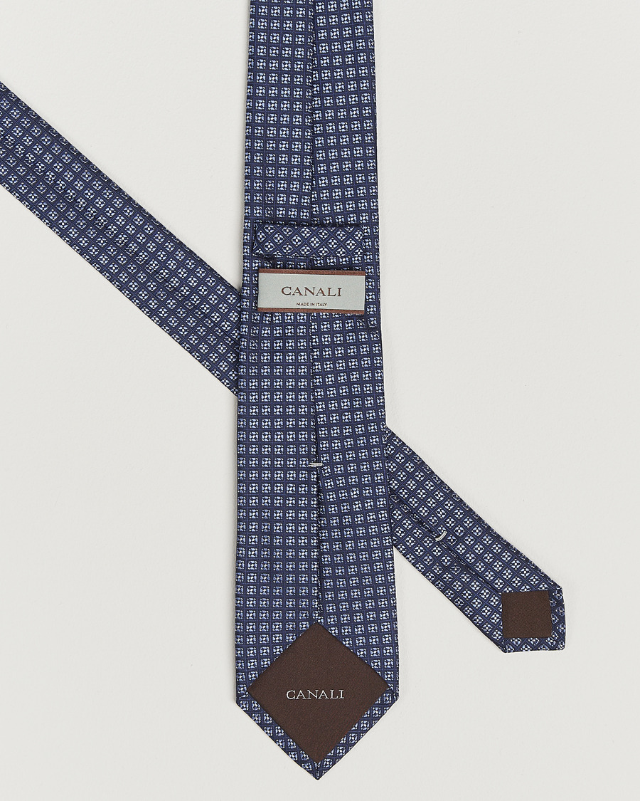 Herre | Slips | Canali | Jacquard Silk Tie Navy/Blue