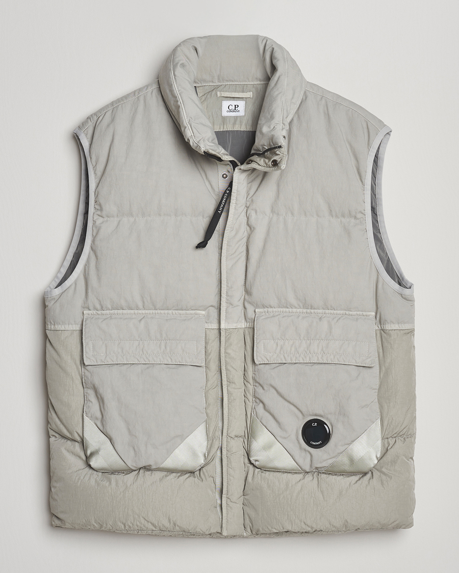 Herre | Veste | C.P. Company | Eco Chrome Mixed Down Vest Light Grey