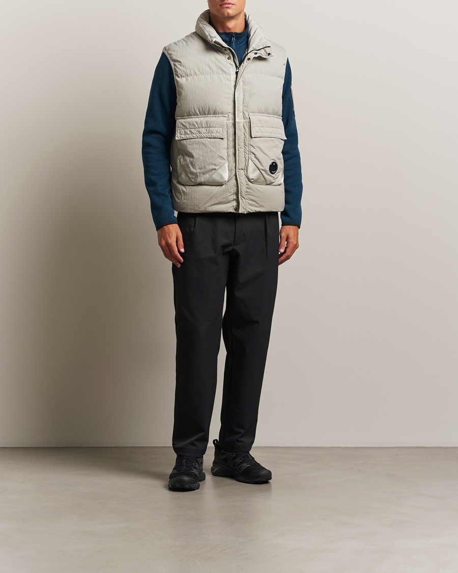 Herre | Veste | C.P. Company | Eco Chrome Mixed Down Vest Light Grey