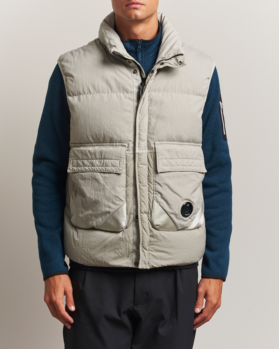 Herre | Veste | C.P. Company | Eco Chrome Mixed Down Vest Light Grey