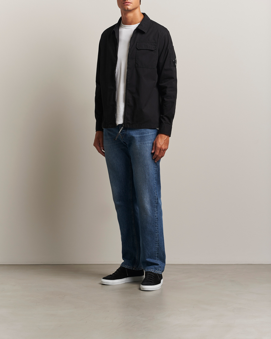 Herre | Skjorter | C.P. Company | Organic Cotton Gabardine Zip Overshirt Black