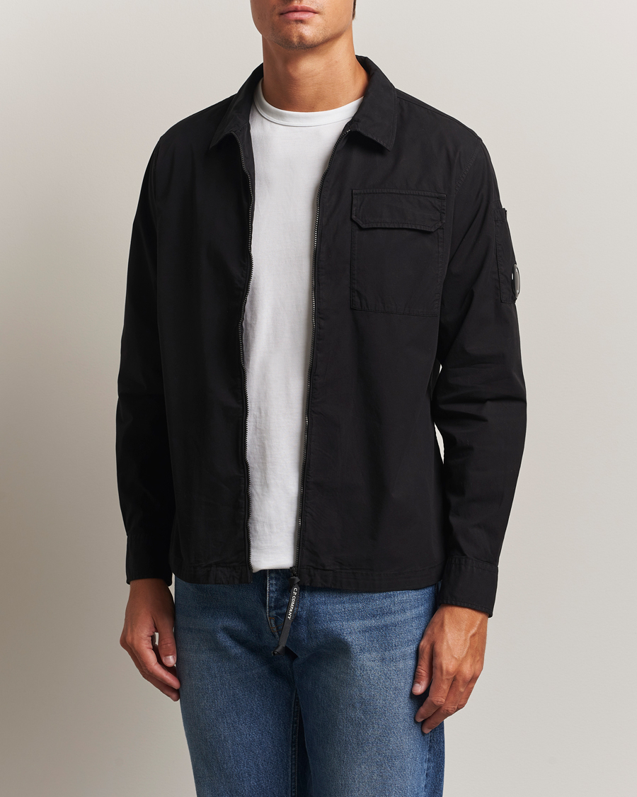 Herre | Skjorter | C.P. Company | Organic Cotton Gabardine Zip Overshirt Black