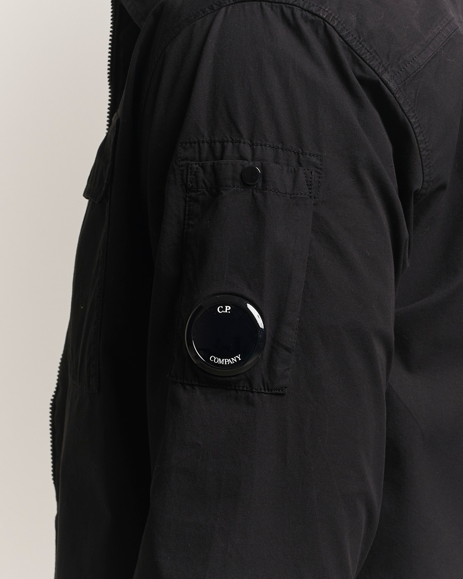 Herre | Skjorter | C.P. Company | Organic Cotton Gabardine Zip Overshirt Black