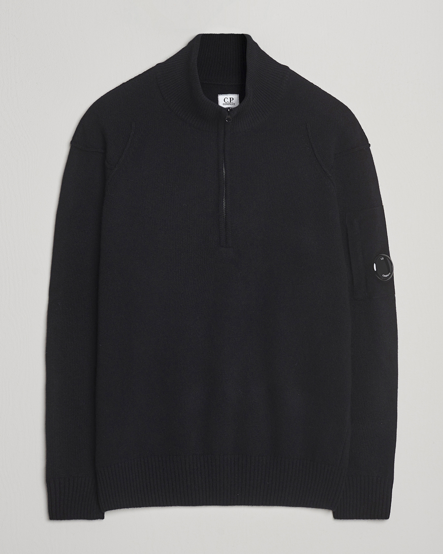 Herre | Trøjer | C.P. Company | Knitted Lambswool Half-Zip Black