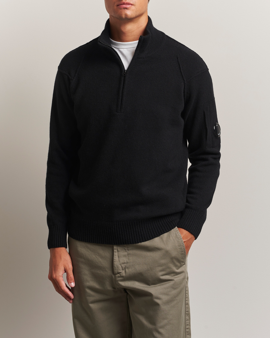 Herre | Trøjer | C.P. Company | Knitted Lambswool Half-Zip Black