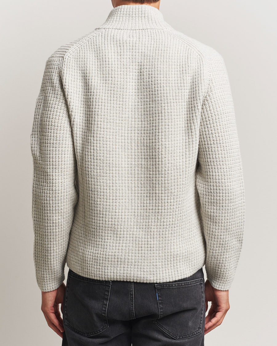 Herre | Trøjer | C.P. Company | Structure Lambswool Full Zip Grey