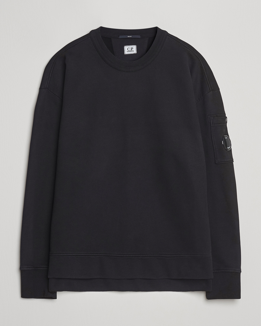 Herre | Trøjer | C.P. Company | Brushed Emerized Fleece Lens Sweatshirt Black