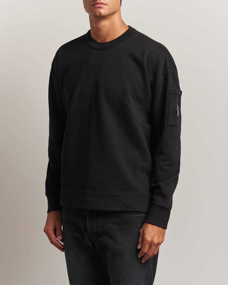 Herre | Trøjer | C.P. Company | Brushed Emerized Fleece Lens Sweatshirt Black