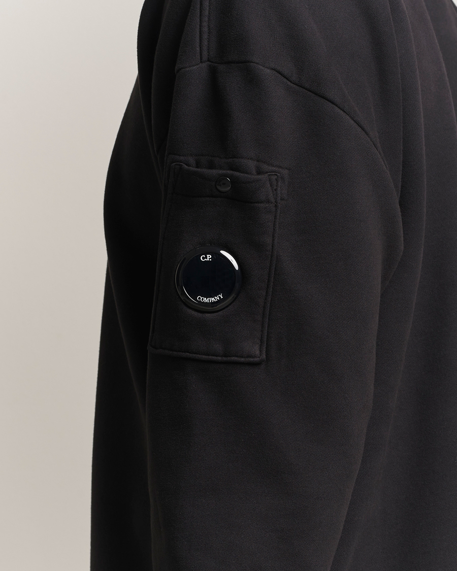 Herre | Trøjer | C.P. Company | Brushed Emerized Fleece Lens Sweatshirt Black