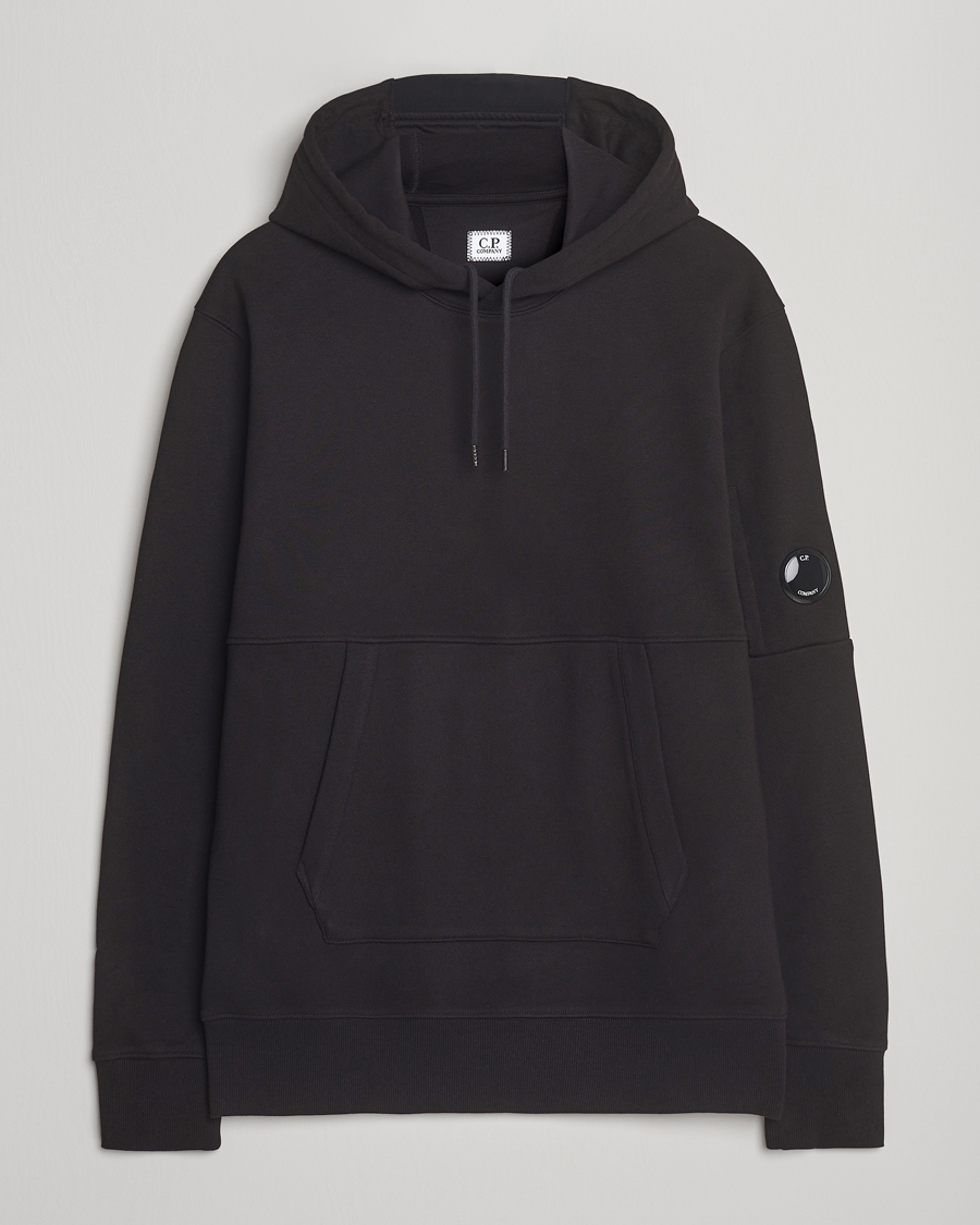 Herre | Trøjer | C.P. Company | Diagonal Raised Fleece Lens Hood Black