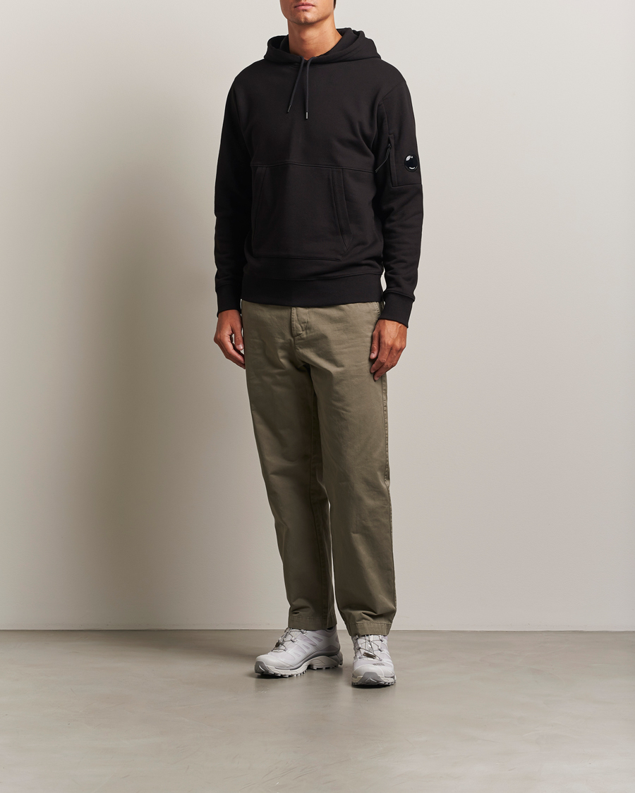 Herre | Trøjer | C.P. Company | Diagonal Raised Fleece Lens Hood Black