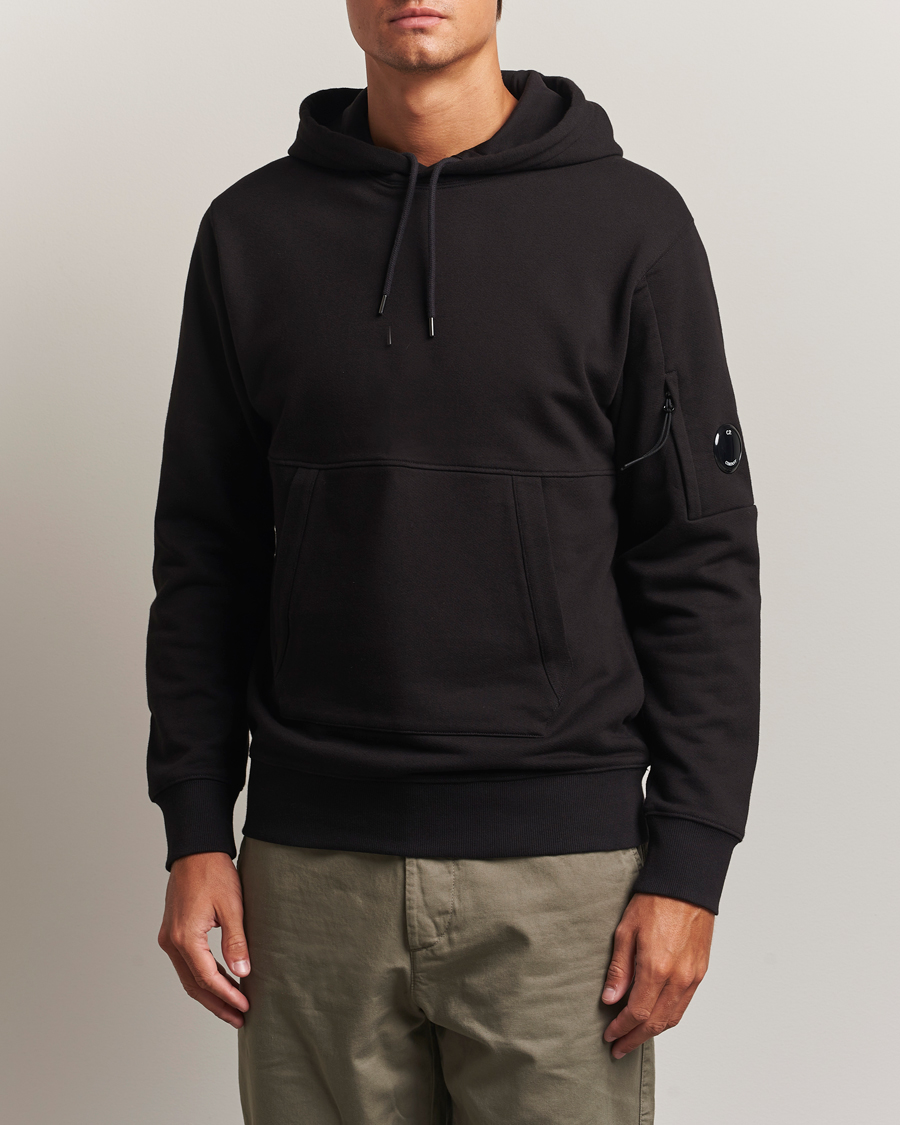 Herre | Trøjer | C.P. Company | Diagonal Raised Fleece Lens Hood Black