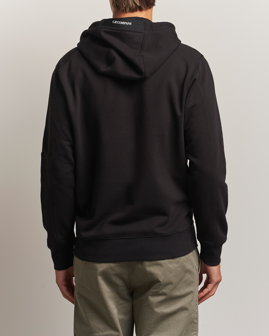 Herre | Trøjer | C.P. Company | Diagonal Raised Fleece Lens Hood Black