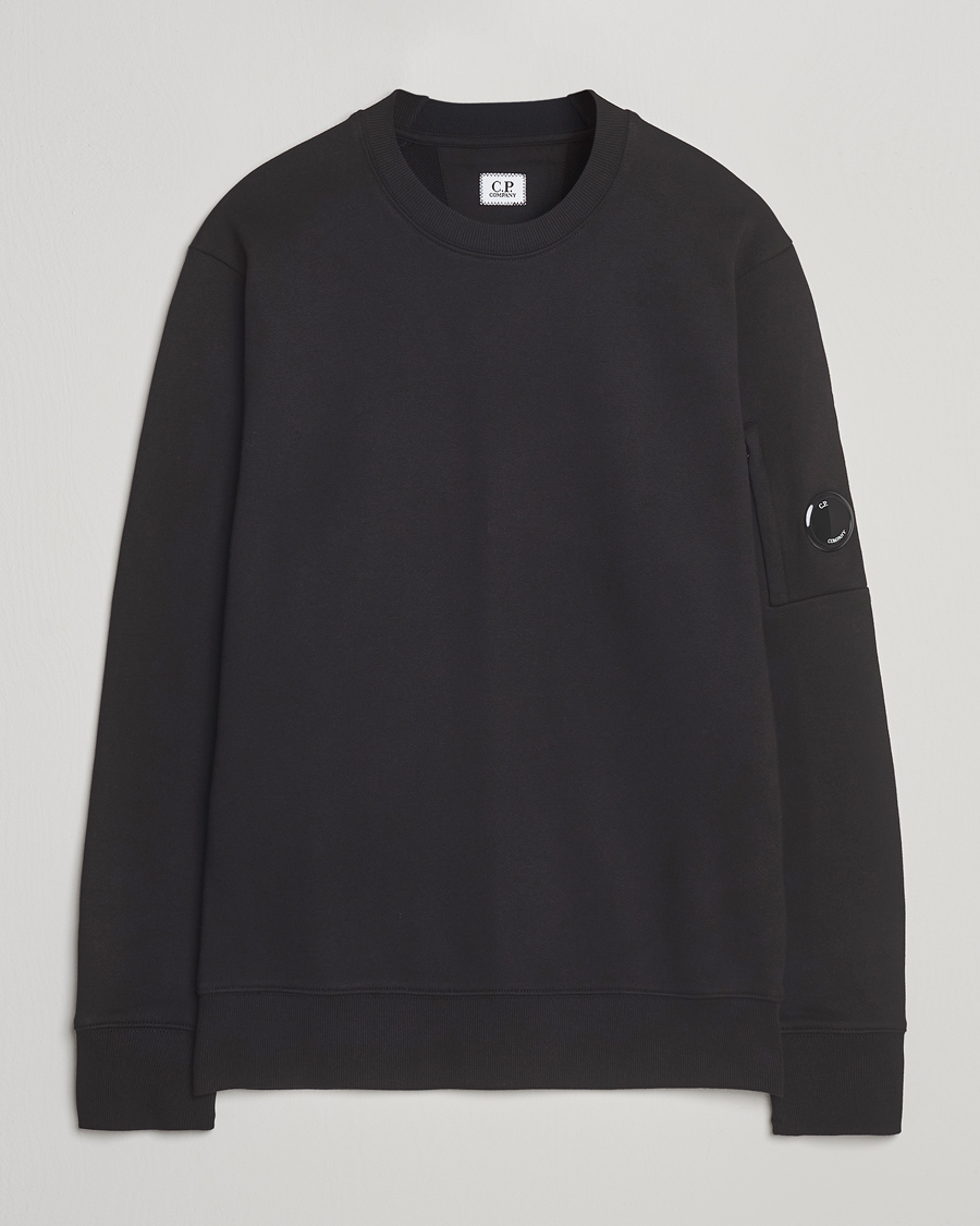 Herre | Trøjer | C.P. Company | Diagonal Raised Fleece Lens Sweatshirt Black