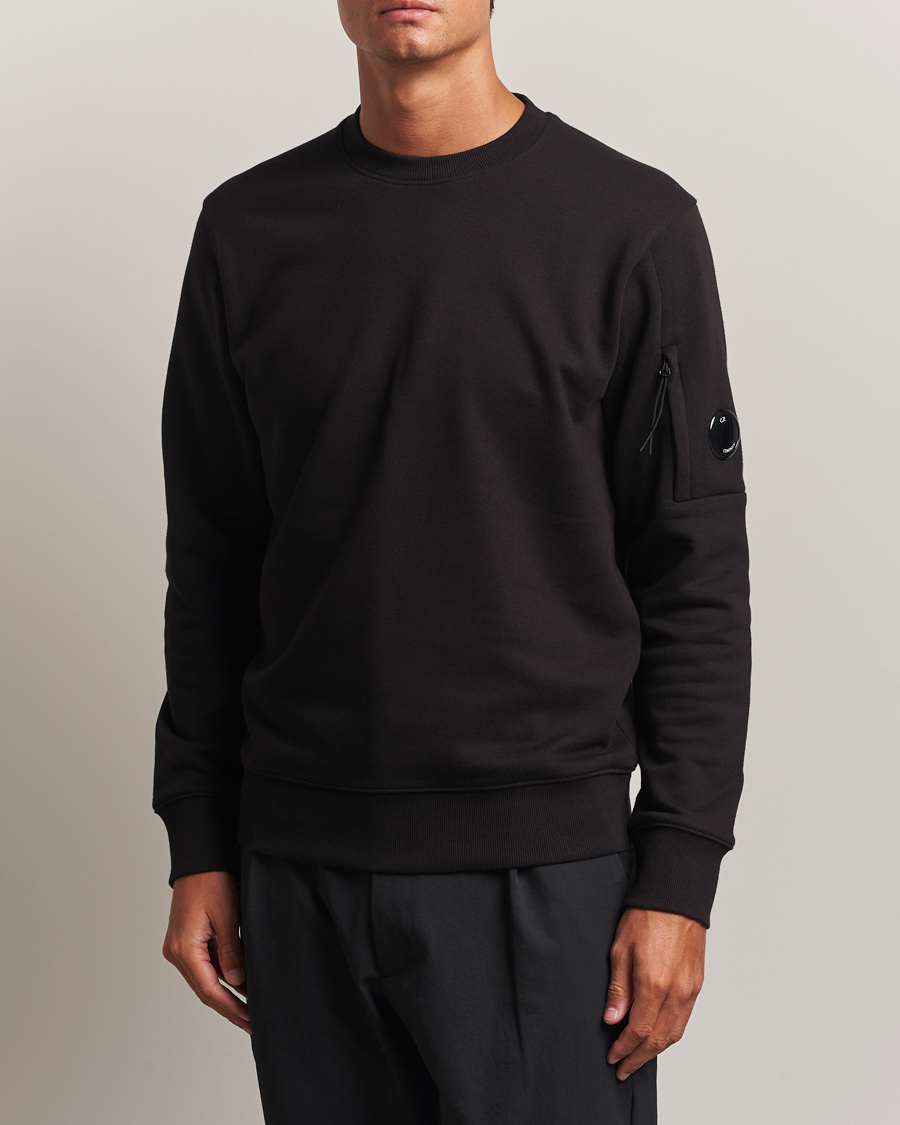 Herre | Trøjer | C.P. Company | Diagonal Raised Fleece Lens Sweatshirt Black
