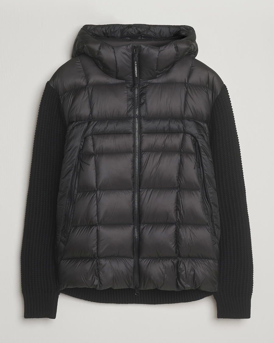 Herre | Jakker | C.P. Company | Merino Wool Padded Hybrid Hood Jacket Black