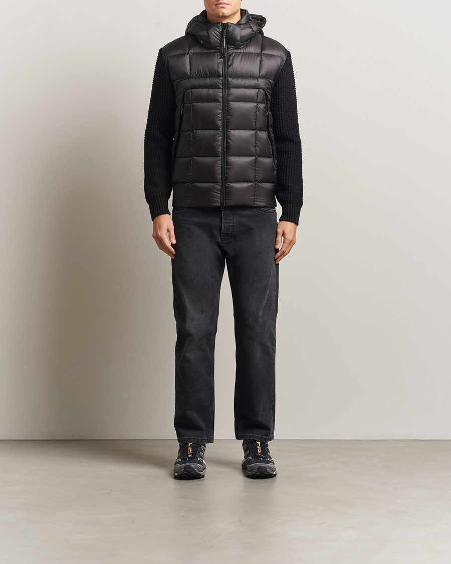 Herre | Jakker | C.P. Company | Merino Wool Padded Hybrid Hood Jacket Black